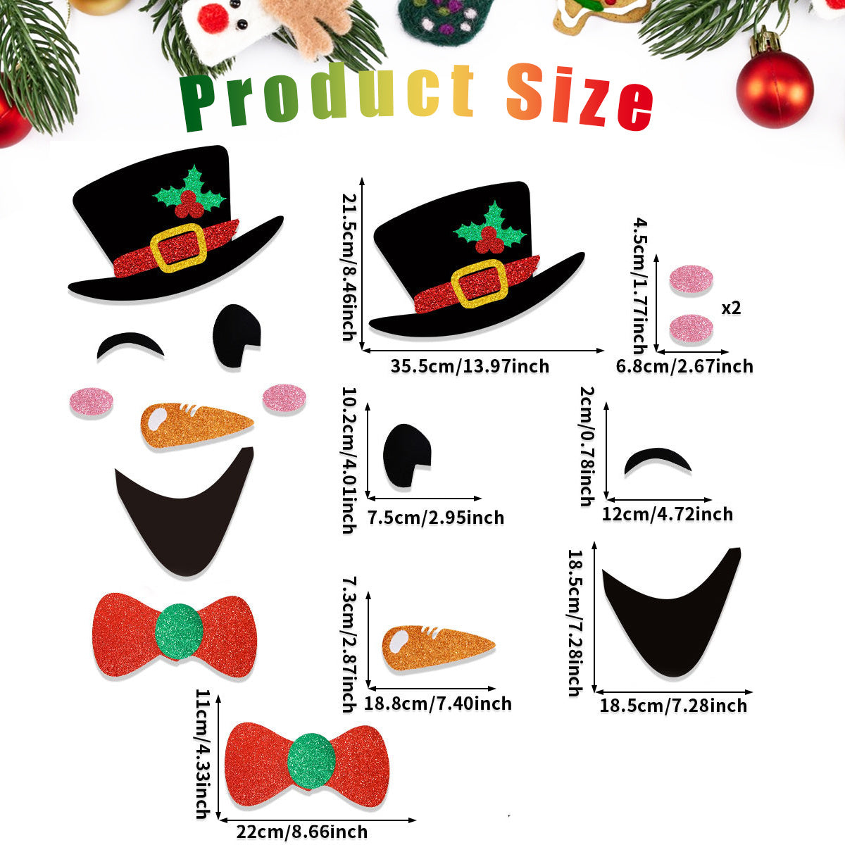 2PCS Christmas Door Stickers – Santa Claus & Snowman Wall/Window Decorations