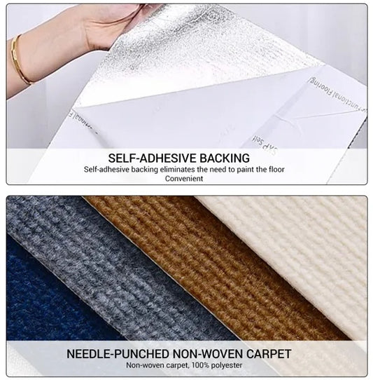 Self Adhesive 12 Carpet Tiles Peel And Stick Floor Plank Mat Non-Slip