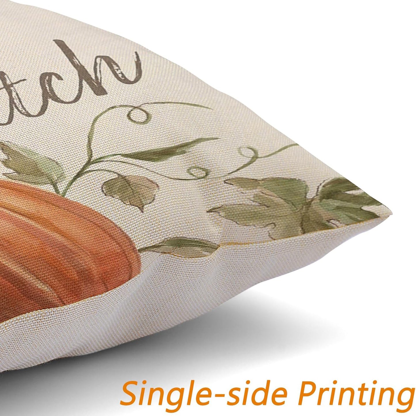 Thanksgiving Pillow Covers Set of 4 – Fall Pumpkin Farmhouse Decor (18x18in)