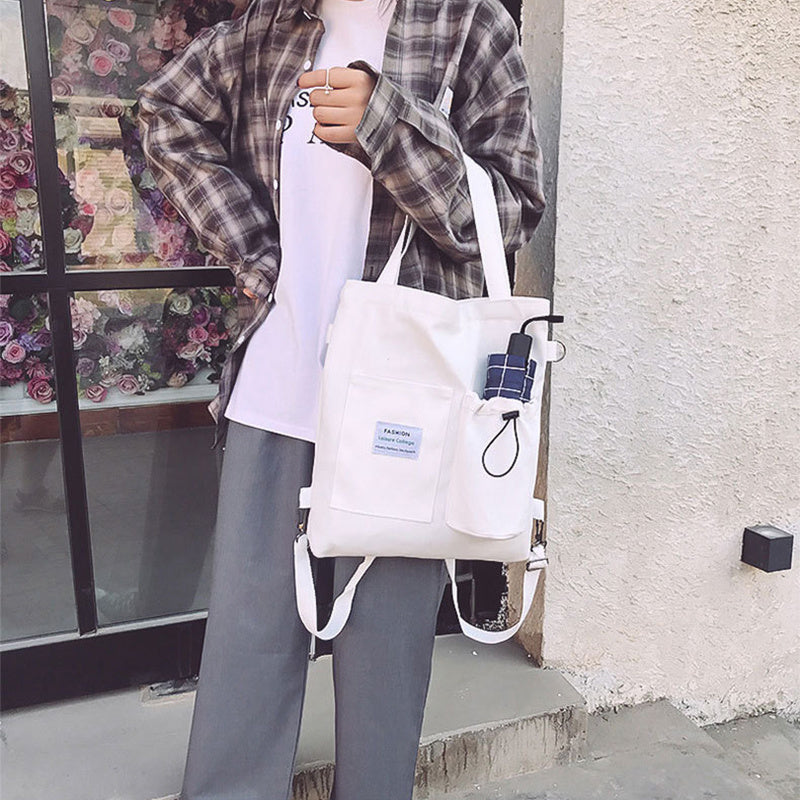 Canvas Backpack – Preppy Shoulder Bag for Women & Students