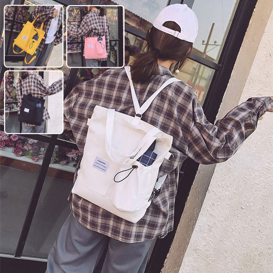 Canvas Backpack – Preppy Shoulder Bag for Women & Students