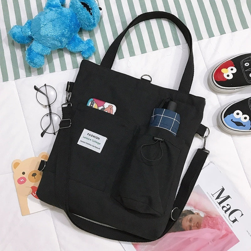 Canvas Backpack – Preppy Shoulder Bag for Women & Students