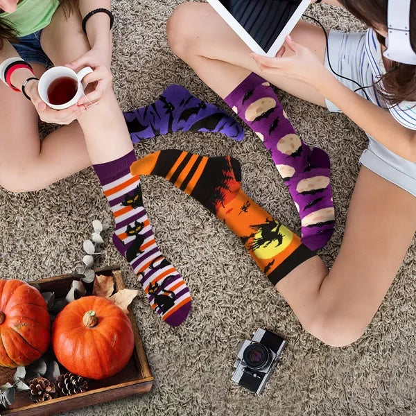Halloween & Christmas Socks – 6 Pairs Funny Cotton Set for Men & Women