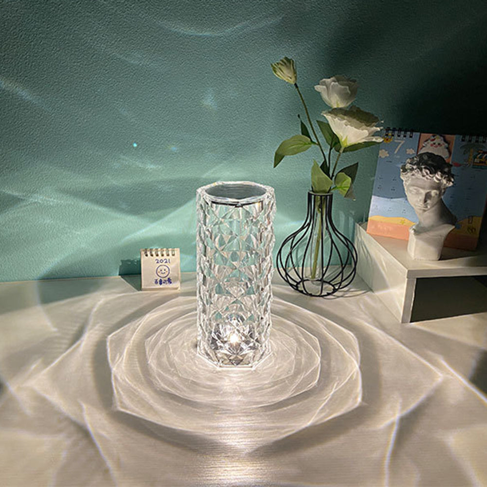Nordic Crystal USB Table Lamp – Elegant Bedroom & Home Decoration