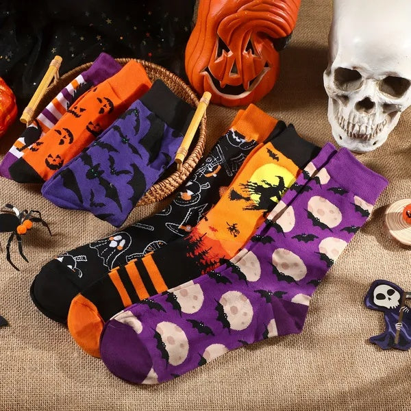 Halloween & Christmas Socks – 6 Pairs Funny Cotton Set for Men & Women