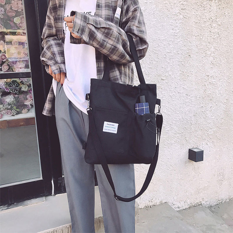 Canvas Backpack – Preppy Shoulder Bag for Women & Students