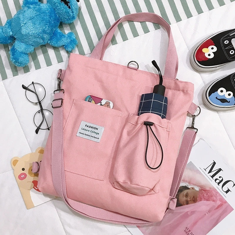 Canvas Backpack – Preppy Shoulder Bag for Women & Students