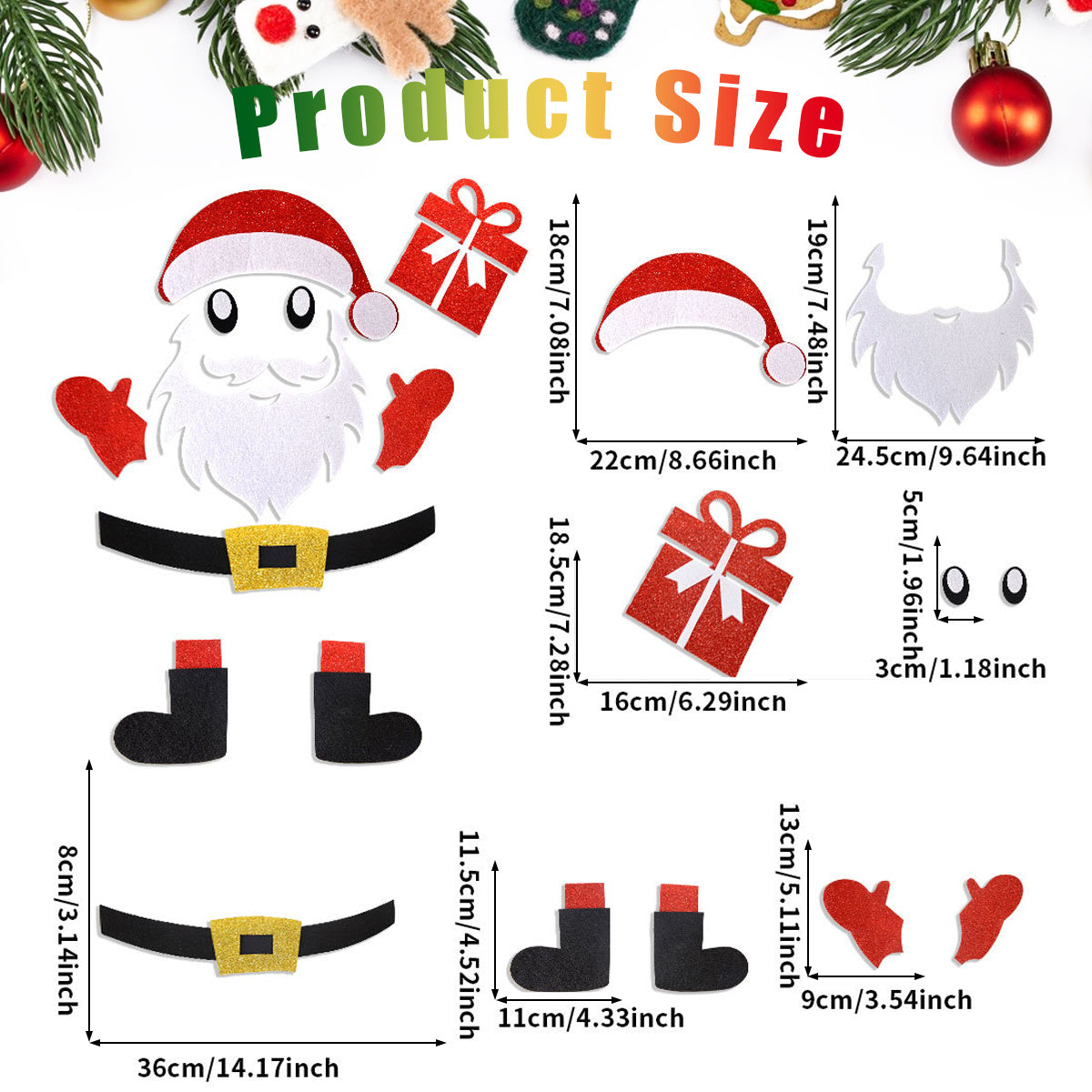 2PCS Christmas Door Stickers – Santa Claus & Snowman Wall/Window Decorations