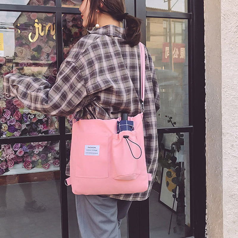 Canvas Backpack – Preppy Shoulder Bag for Women & Students