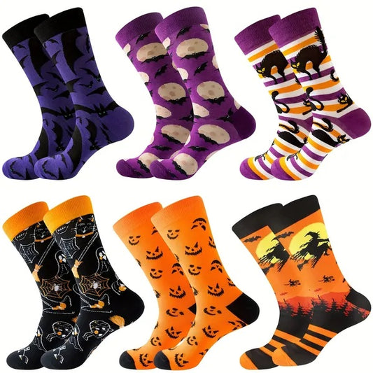 Halloween & Christmas Socks – 6 Pairs Funny Cotton Set for Men & Women